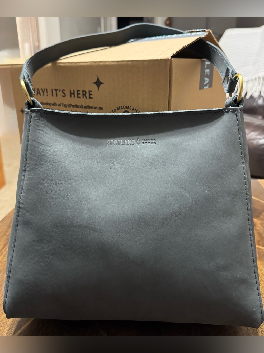 Portland Leather Triangle Bag 🦄 Storm 🦄 NWT